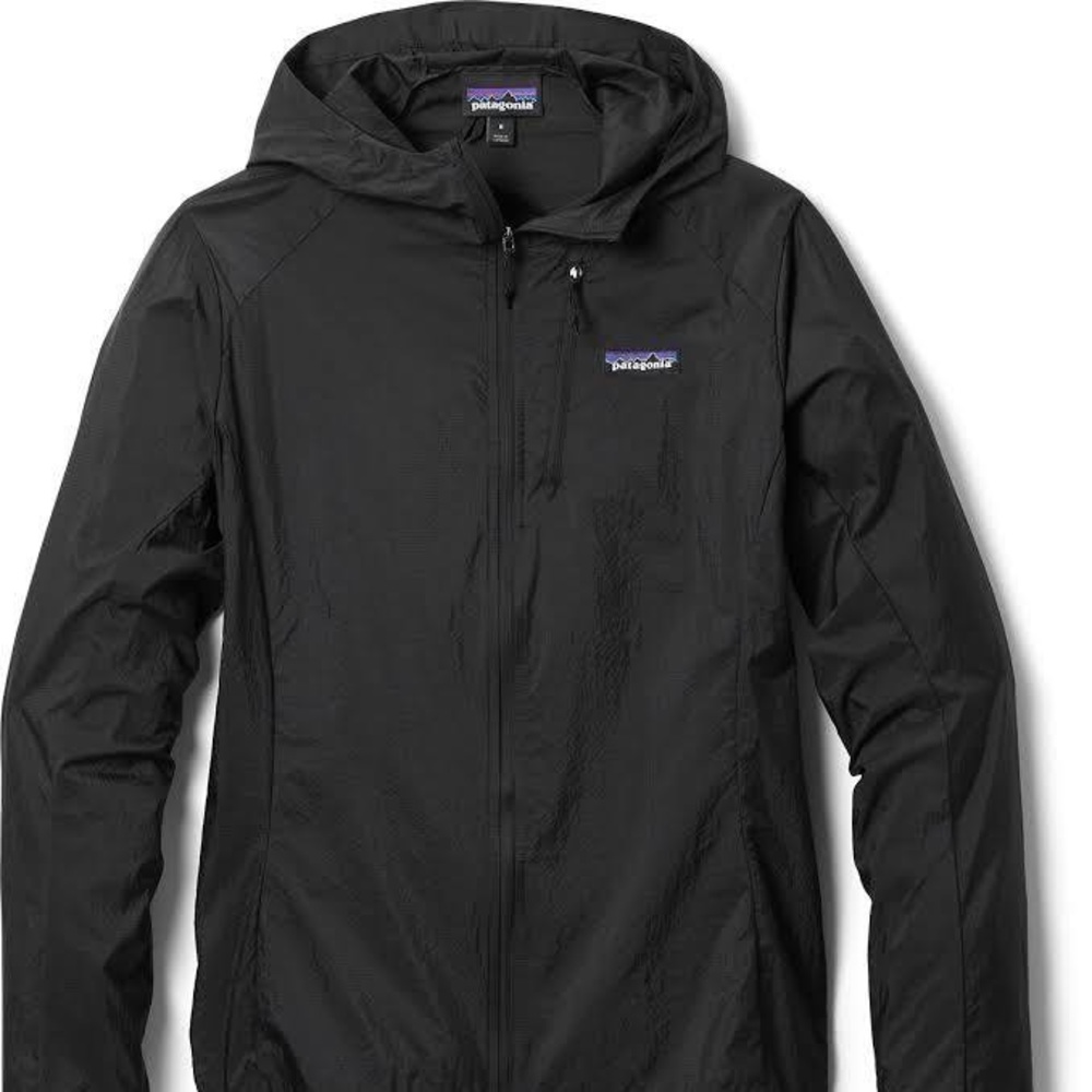 Patagonia black rain coat worn once! Like brand new